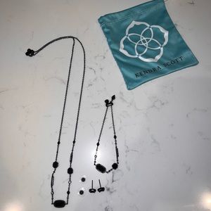 SET!! adjustable necklace and bracelet, with matching earrings